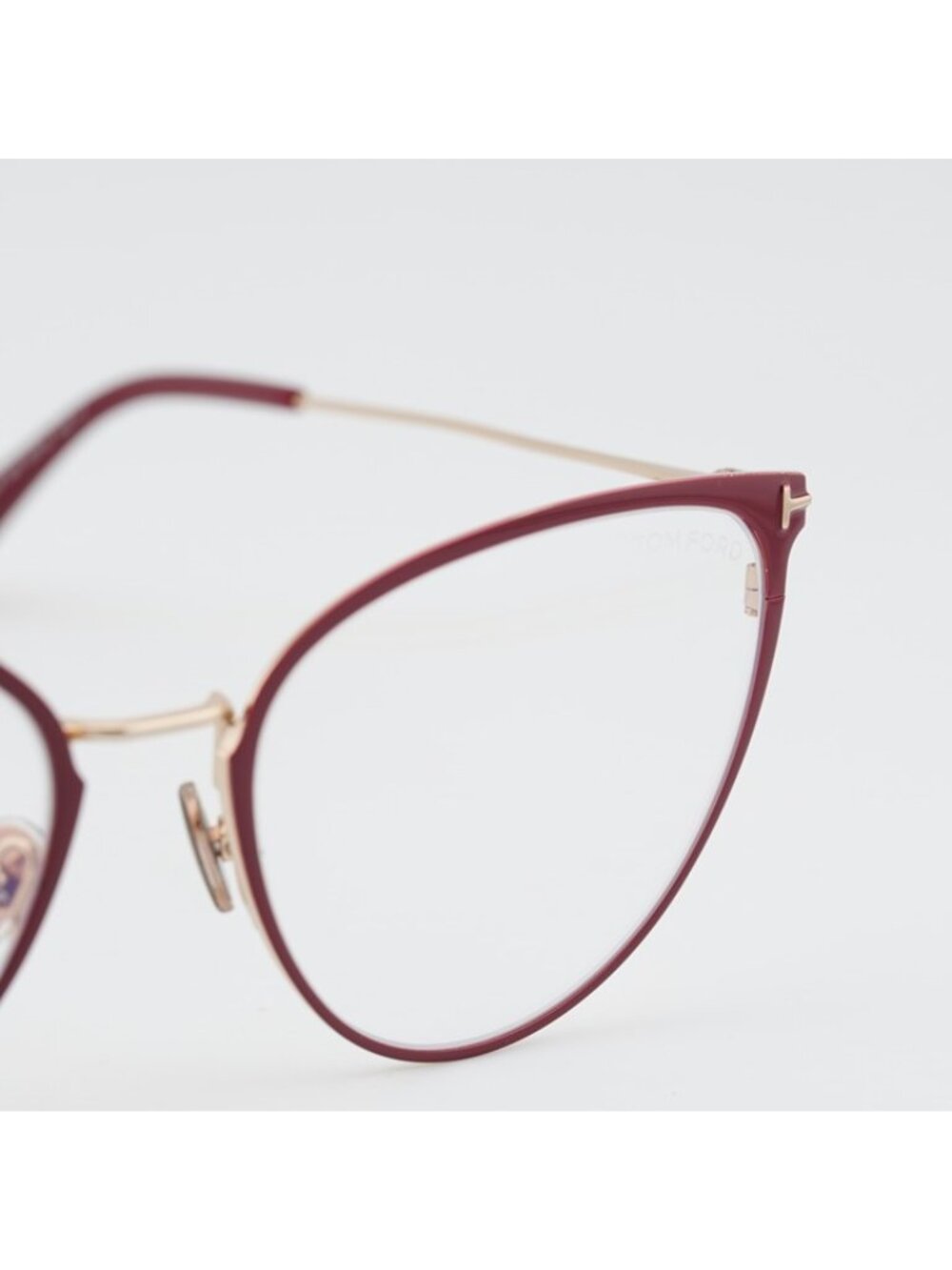 Tom Ford FT5840-B 066 Eyeglasses Red / Gold 56mm Cat Eye Frame, Blue Light Block - Picture 4 of 10
